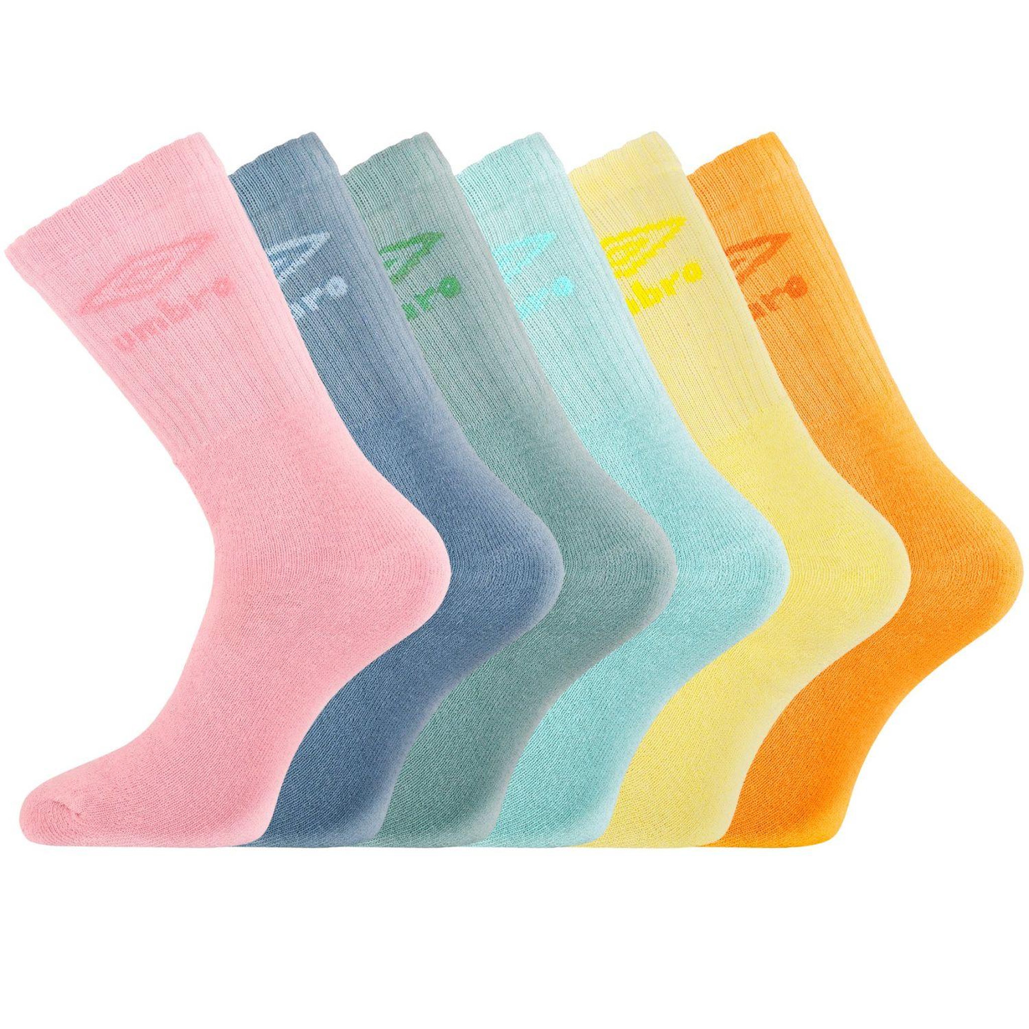 UMBRO Lot de 6 paires de tennis homme colorées Neon. Coloris disponibles : Jaune