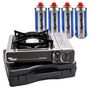 Voir la diapositive 1 : ALPENTECH Réchaud à gaz INOX 2200W MONT BLANC + 4 Cartouches de gaz Camping ALPEN
