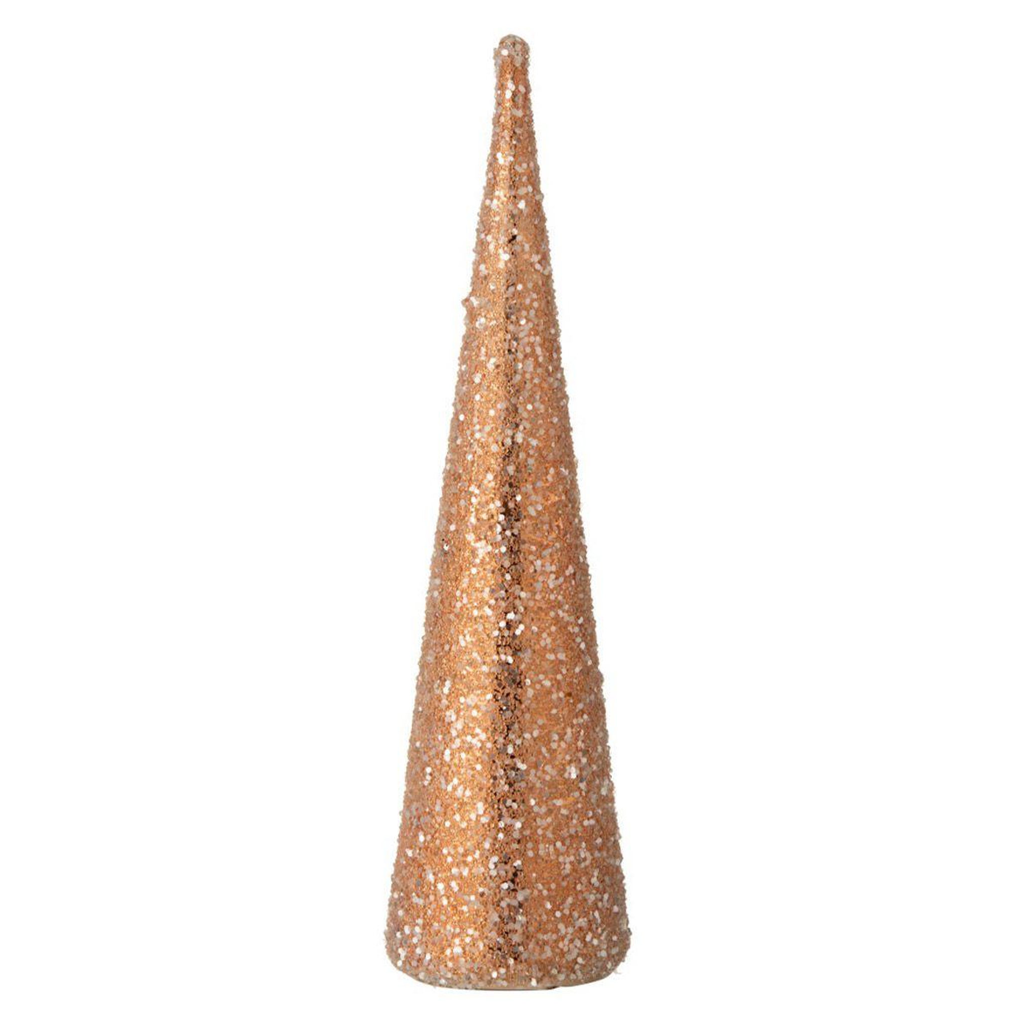 Voir la diapositive 1 : J-LINE Statuette déco  cône perles  35cm rose saumon