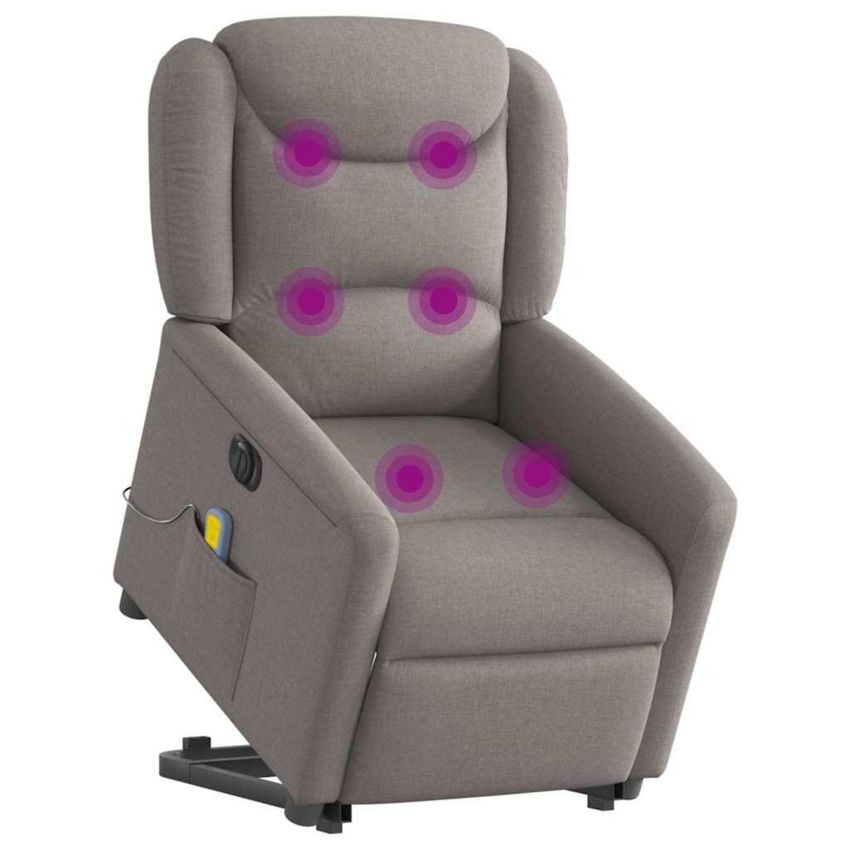 VIDAXL Fauteuil inclinable de massage electrique Taupe Tissu