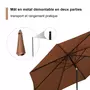 OUTSUNNY Parasol en aluminium rond polyester 180g/m² manivelle inclinable Ø 3 x 2,45 m chocolat