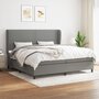 Voir la diapositive 1 : VIDAXL Sommier a lattes de lit avec matelas Gris fonce 200x200cm Tissu
