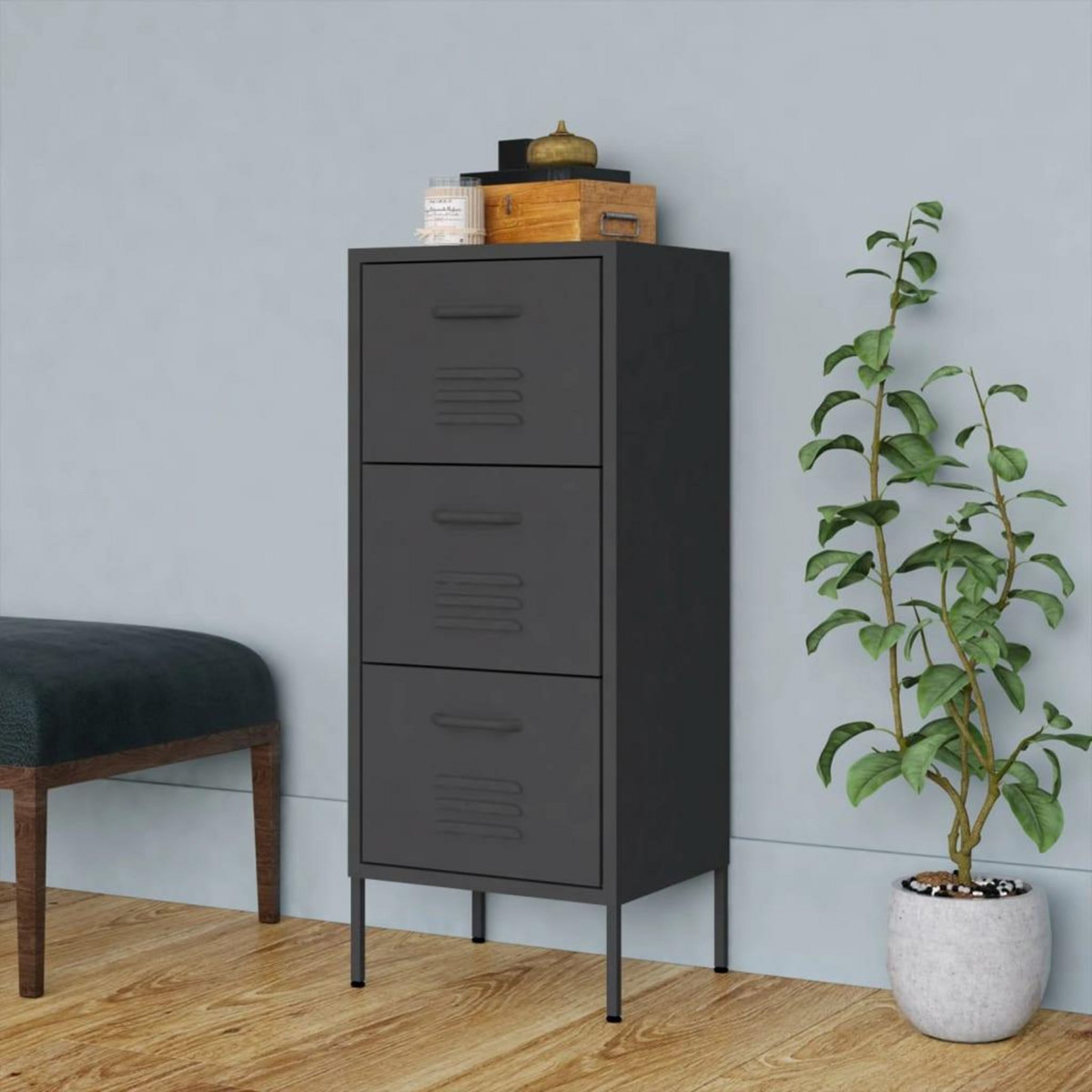 VIDAXL Armoire de rangement Anthracite 42,5x35x101,5 cm Acier