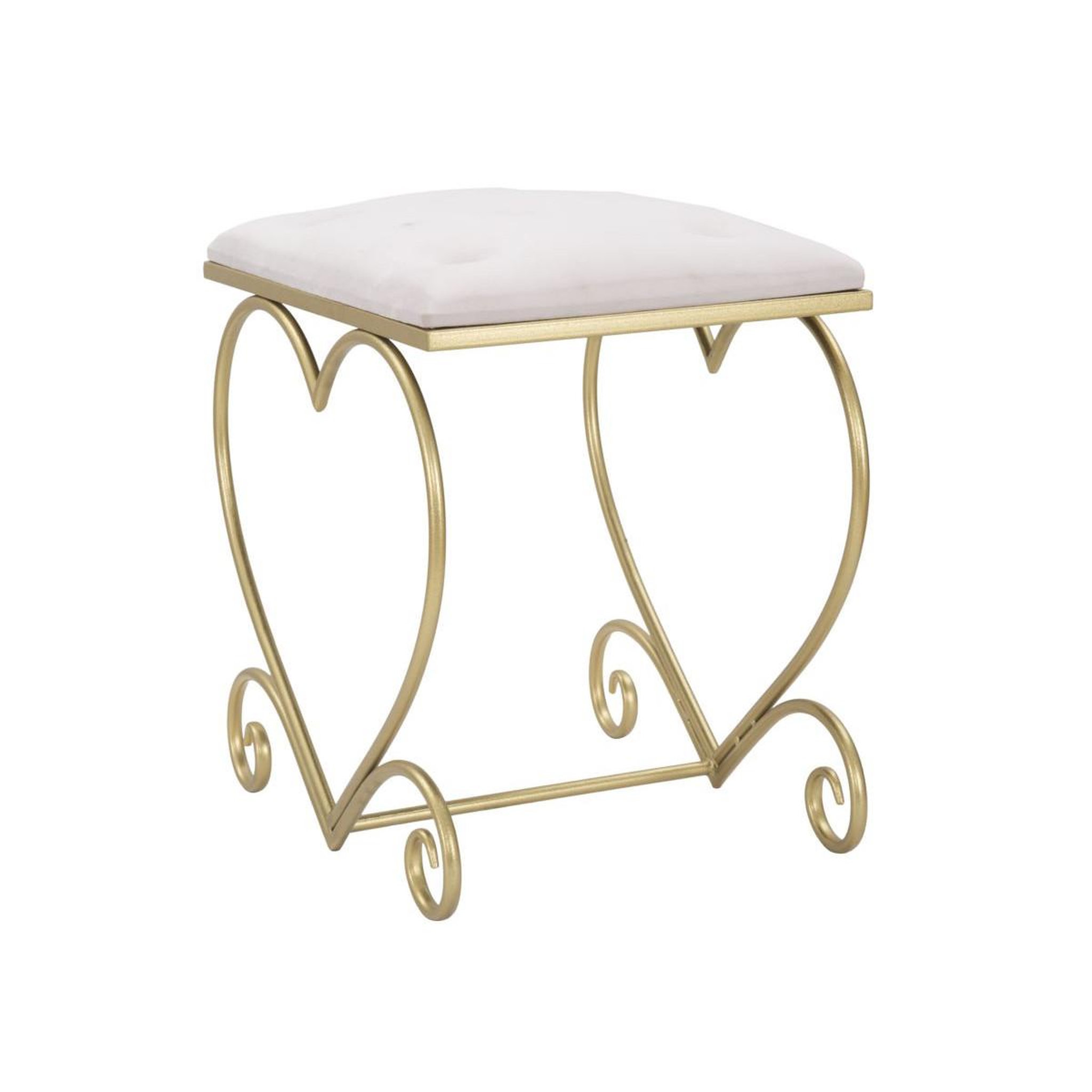 Voir la diapositive 3 : Paris Prix Tabouret design  heart  51cm rose & or