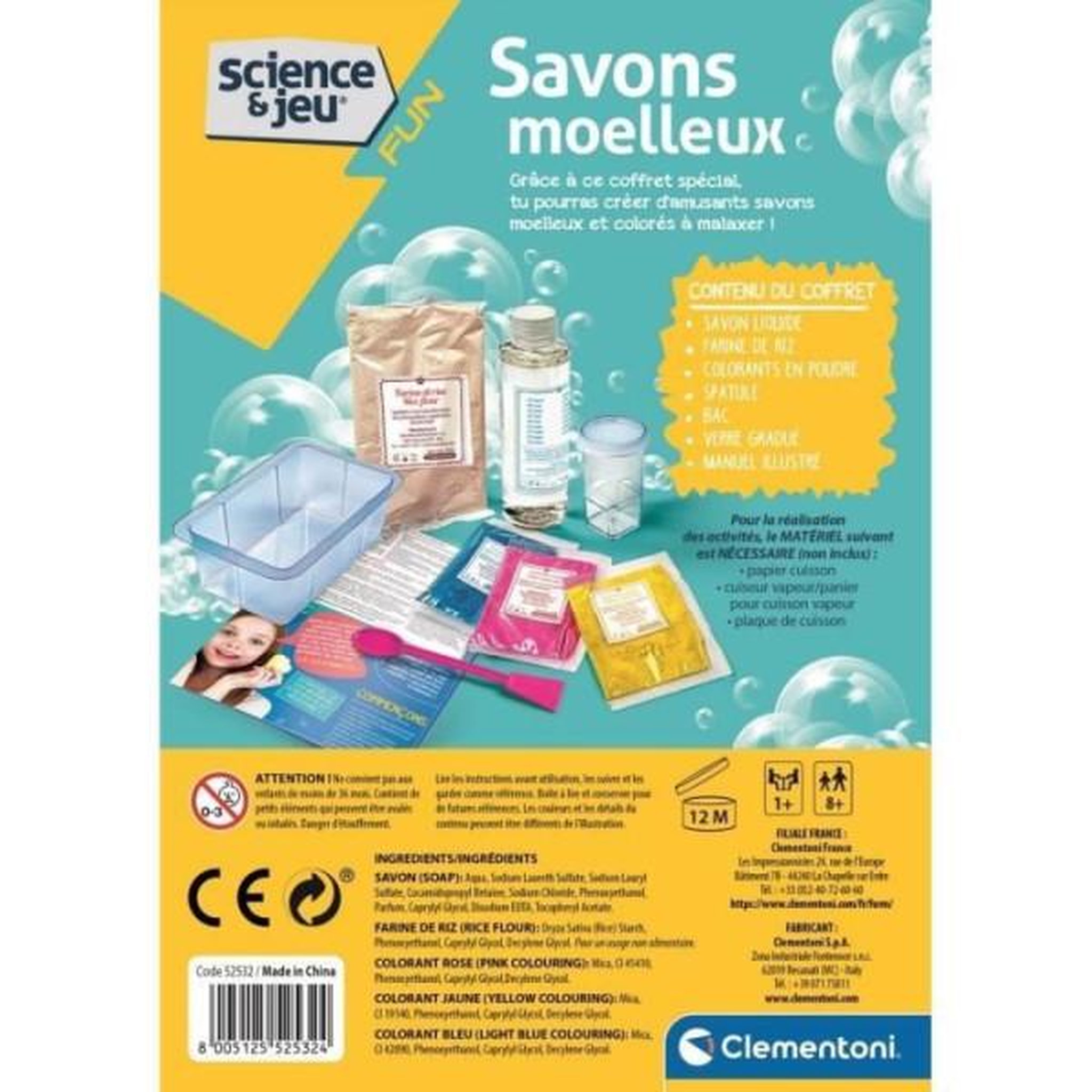 Voir la diapositive 2 : CLEMENTONI Jeu scientifique Clementoni Mes savons amusants