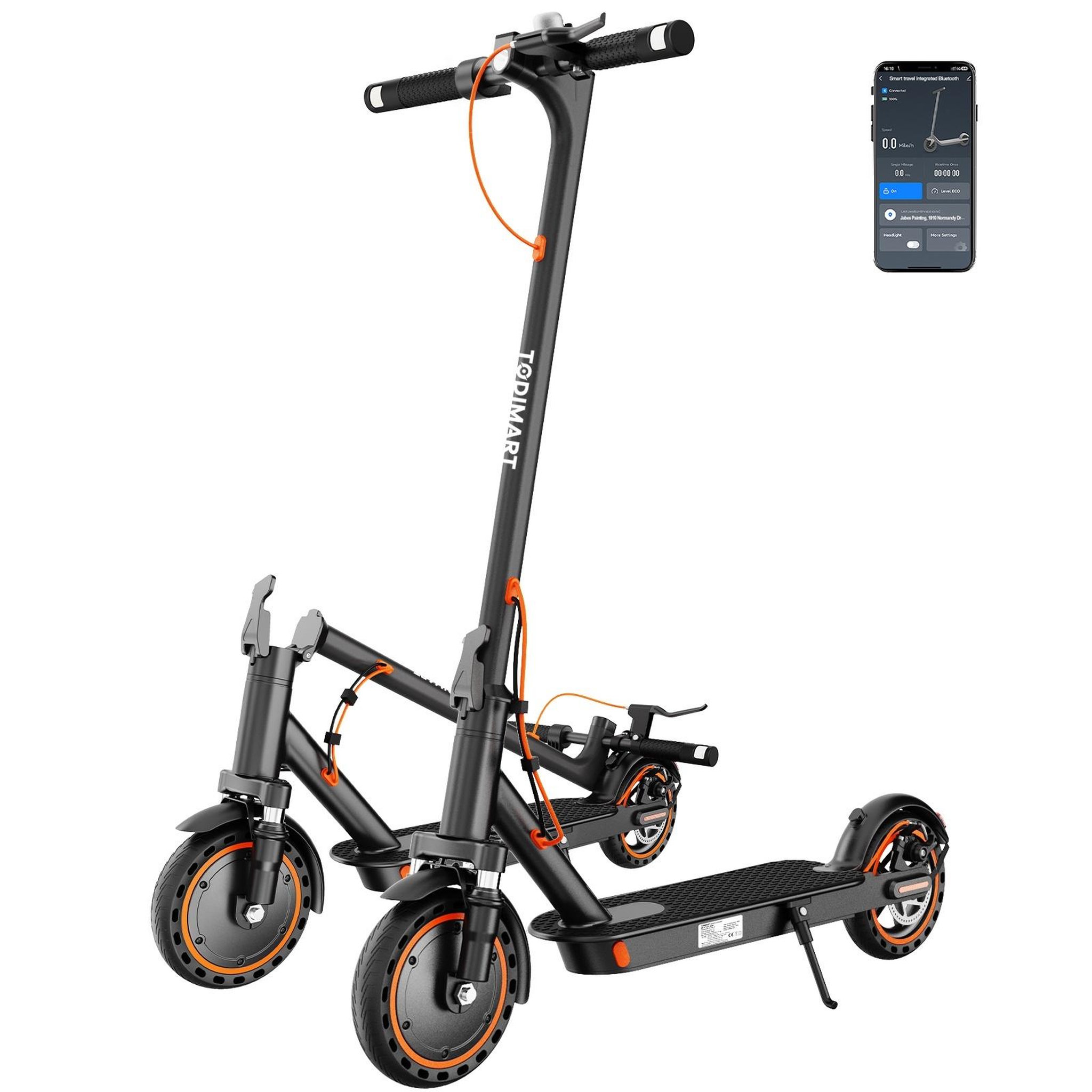 Voir la diapositive 2 : TODIMART Trottinette électrique todimart t6s, pliable, clignotants, noire