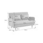 Voir la diapositive 3 : SWEEEK Canapé convertible 2 places scandinave - Panam - pieds bois. bouclettes blanches. banquette. dossier inclinable