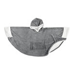 Paris Prix Plaid Poncho à Capuche  Sherpa  100x150cm Gris Foncé