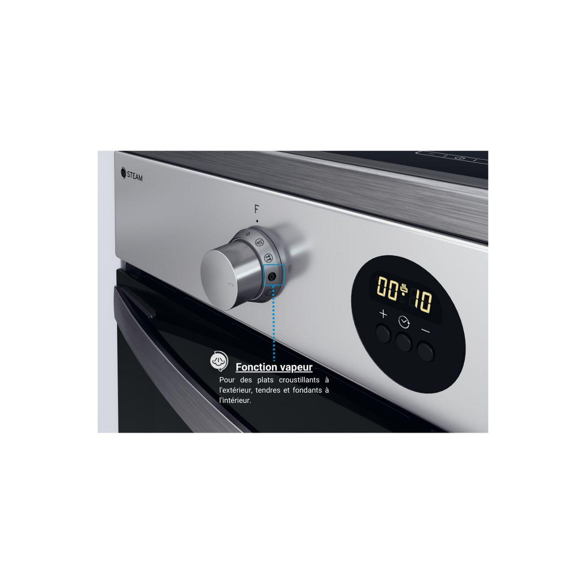 Voir la diapositive 3 : Indesit Cuisinière induction IS67IQ8CCX/FR Steam