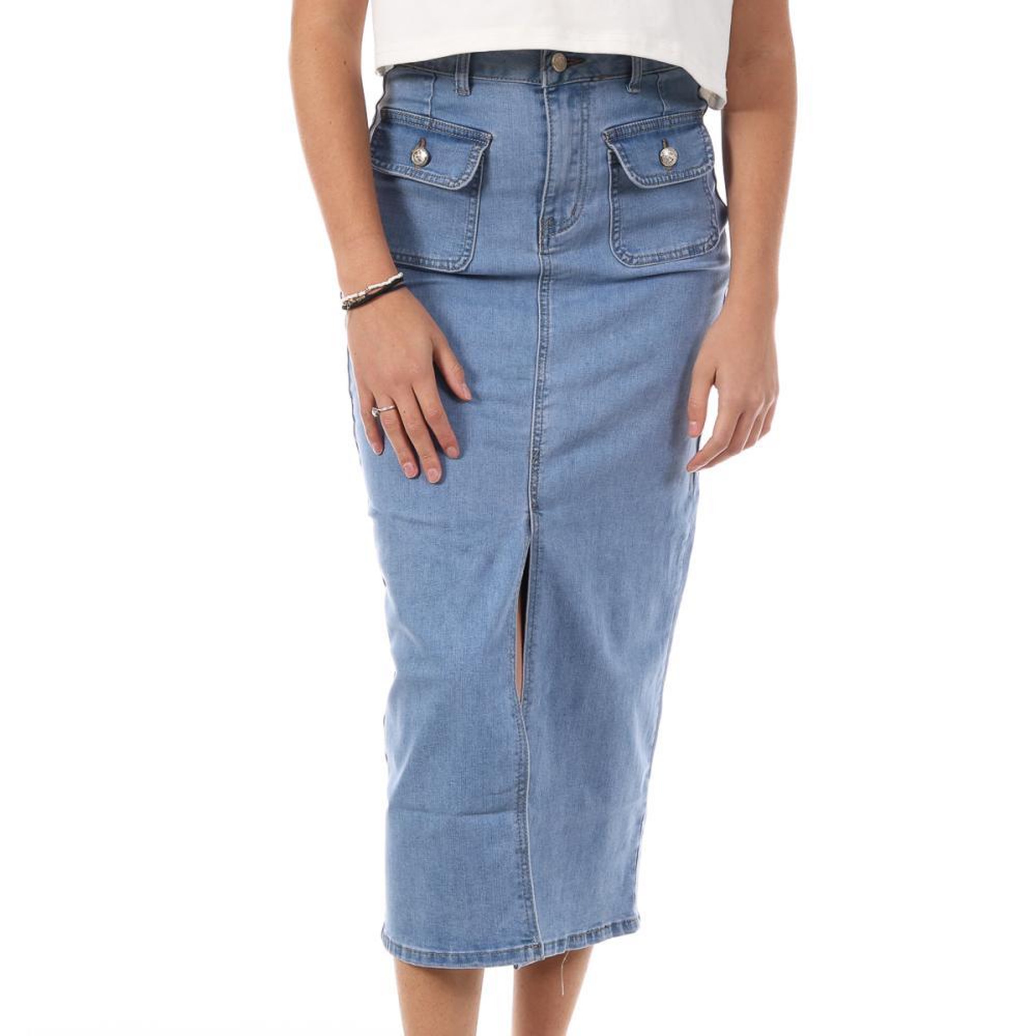 Voir la diapositive 1 : MONDAY PREMIUM Jupe en Jean  Clair Femme Monday Premium Poche