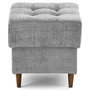 Voir la diapositive 1 : LISA DESIGN Anna - pouf en velours texturé - pieds en bois