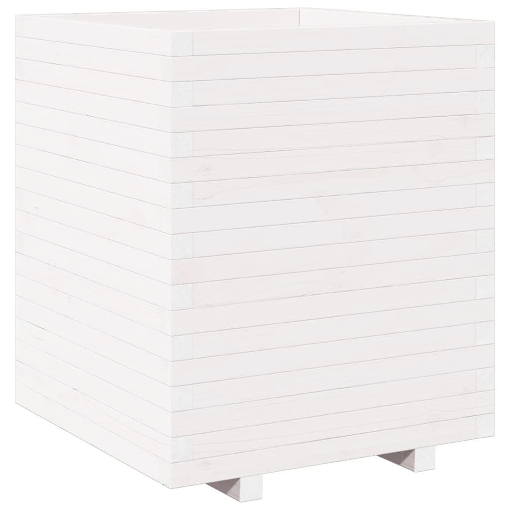 Voir la diapositive 2 : VIDAXL Jardiniere blanc 60x60x72,5 cm bois de pin massif