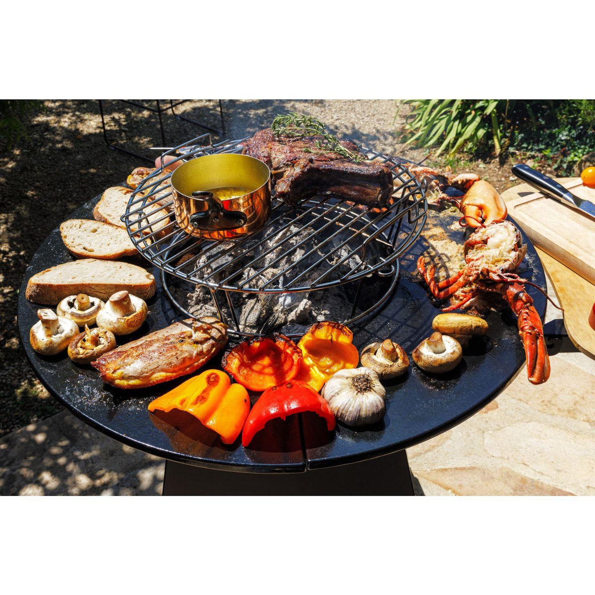 Somagic Braséro de cuisson en acier D70 cm - Noir 