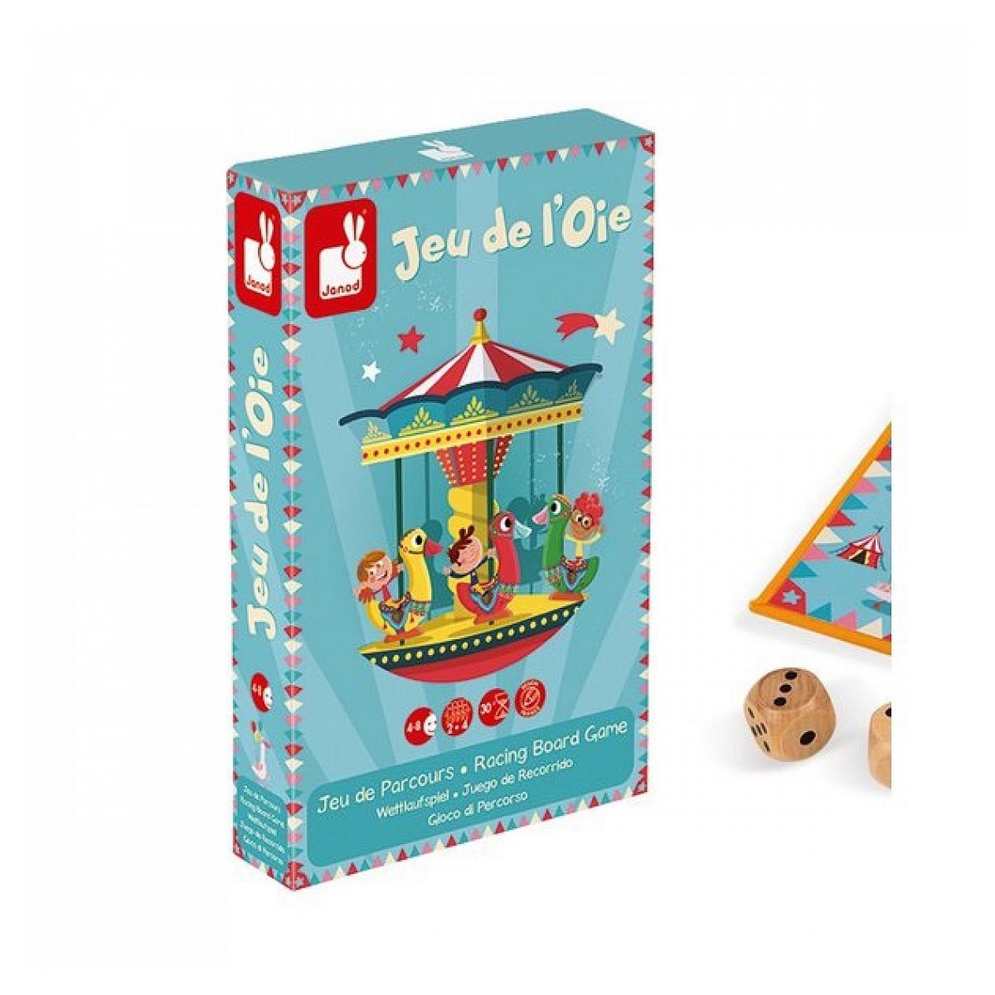 JANOD jeu de l oie carrousel bois et carton