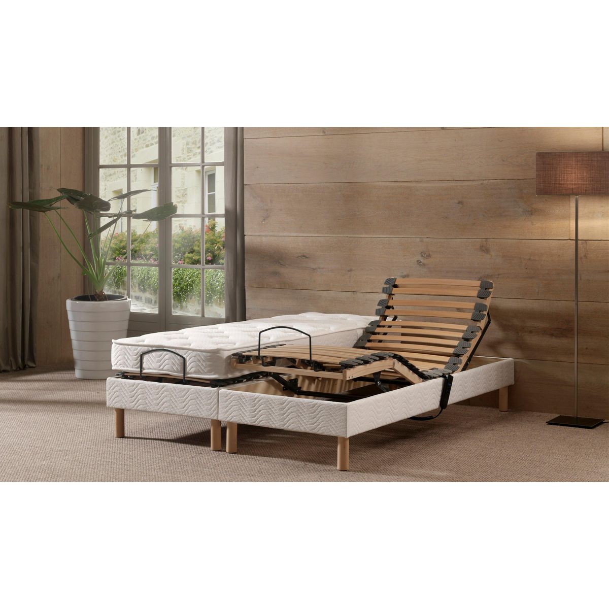 PRESTIGE Collection Lit relaxation électrique TPR mousse mémoire 160x200 cm MEMORYFLEX