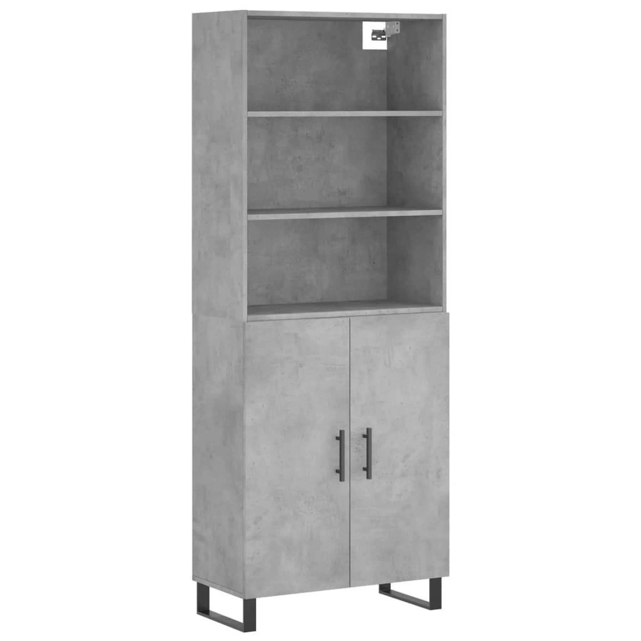 Voir la diapositive 2 : VIDAXL Buffet haut Gris beton 69,5x34x180 cm Bois d'ingenierie
