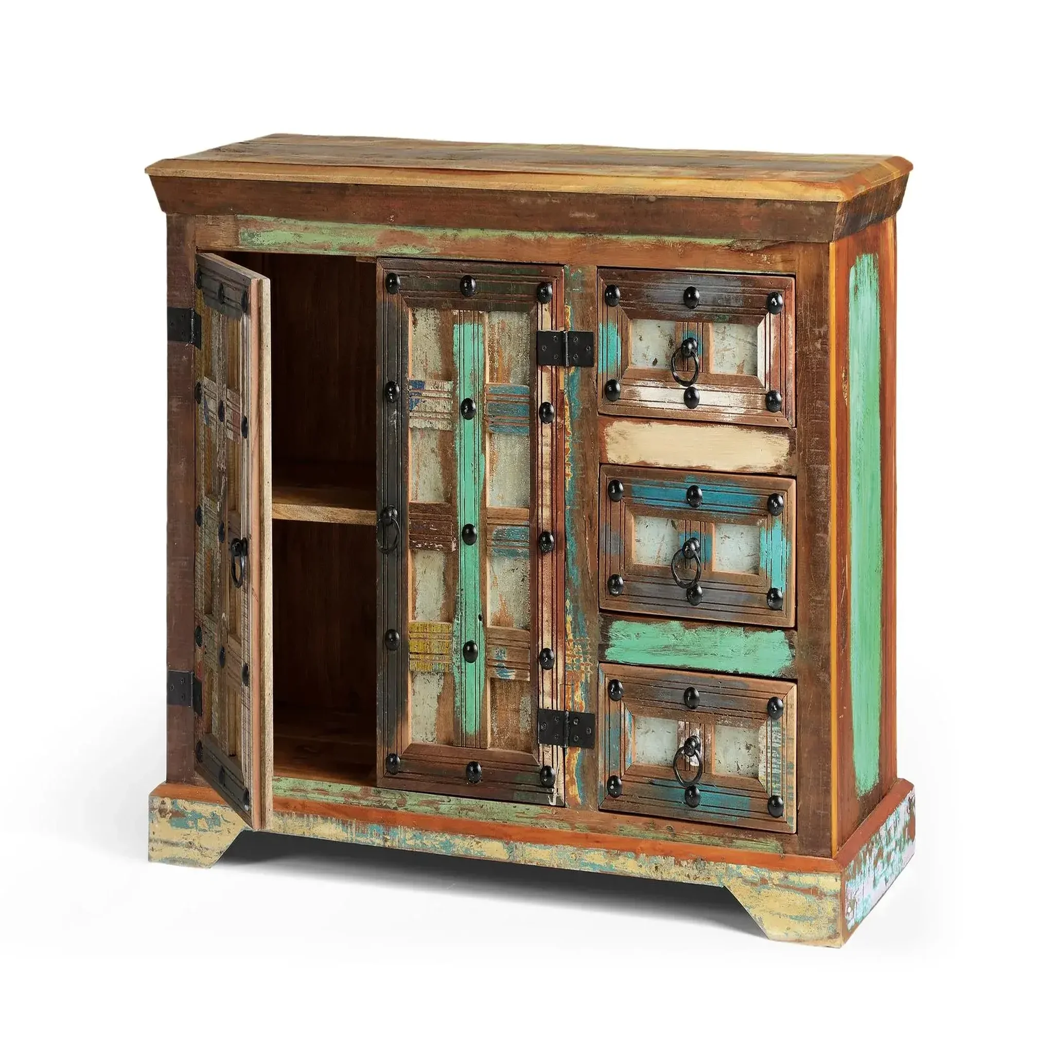 Voir la diapositive 3 : GINER Y COLOMER SL Buffet en bois recyclé 110cm style rétro vintage