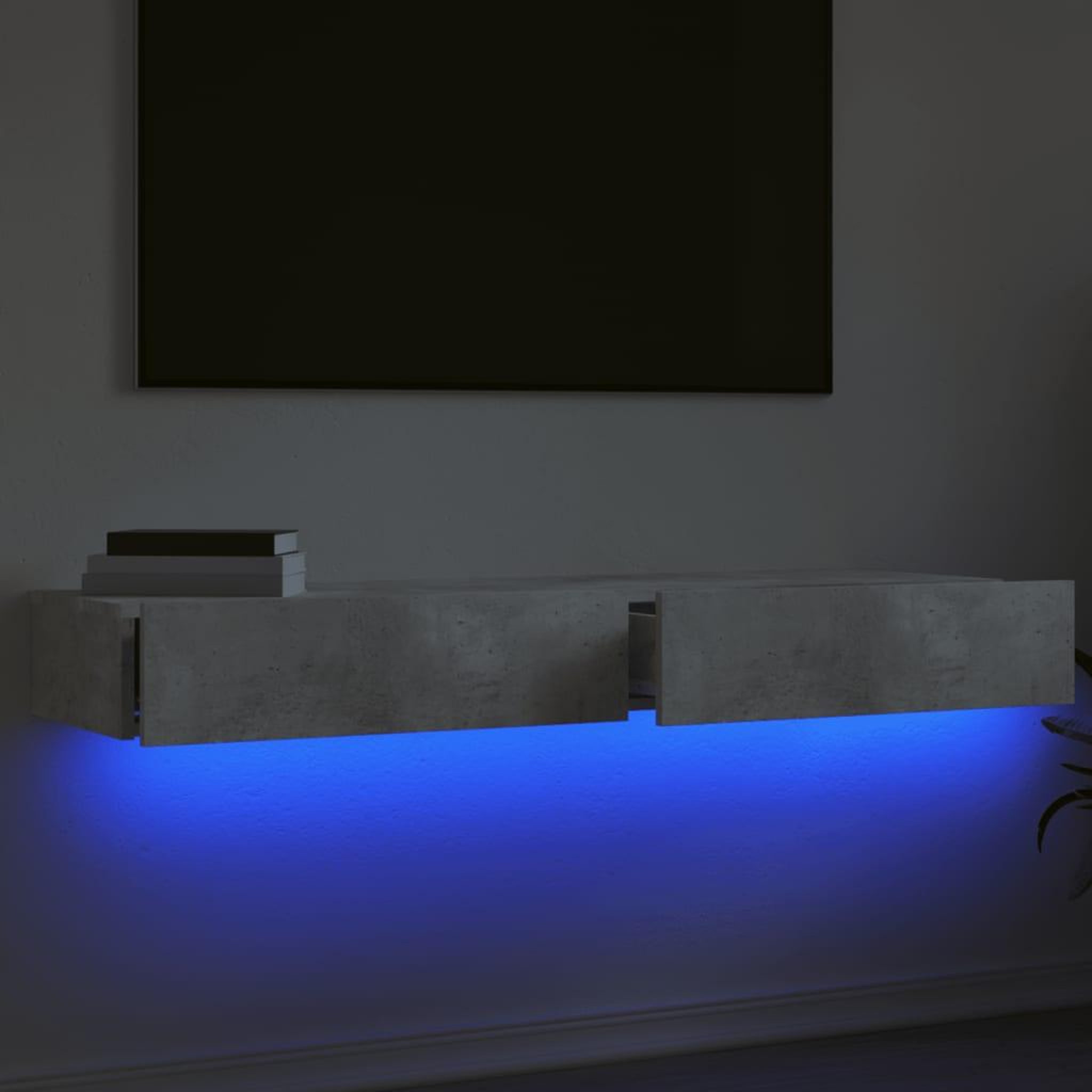 Voir la diapositive 4 : VIDAXL Meubles TV avec lumieres LED 2 pcs gris beton 60x35x15,5 cm