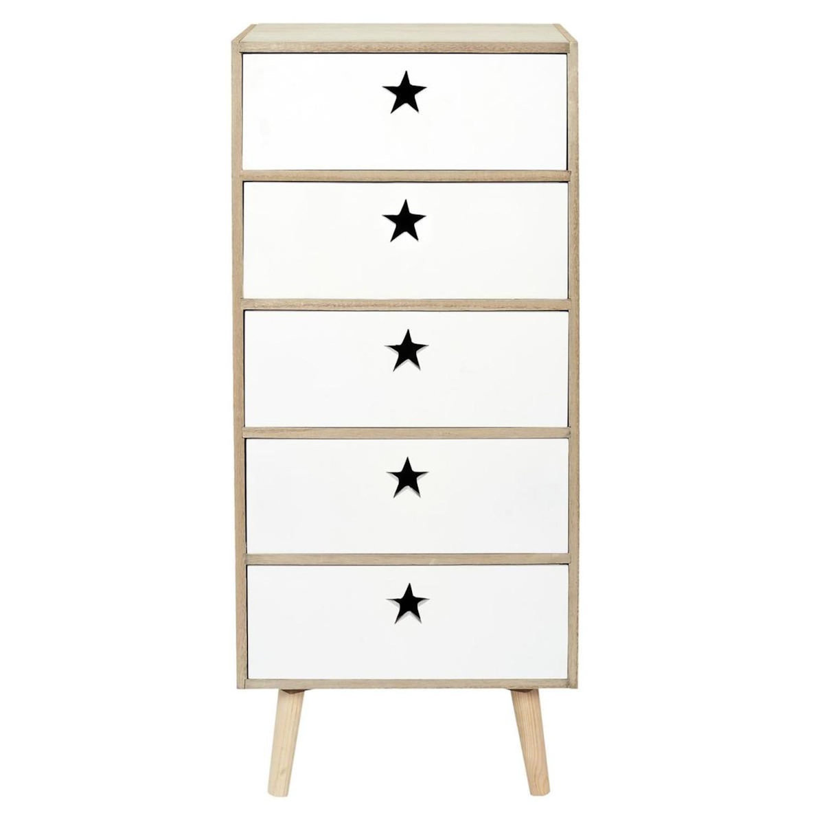 Paris Prix Chiffonnier Enfant  Like a Star  91cm Blanc & Beige