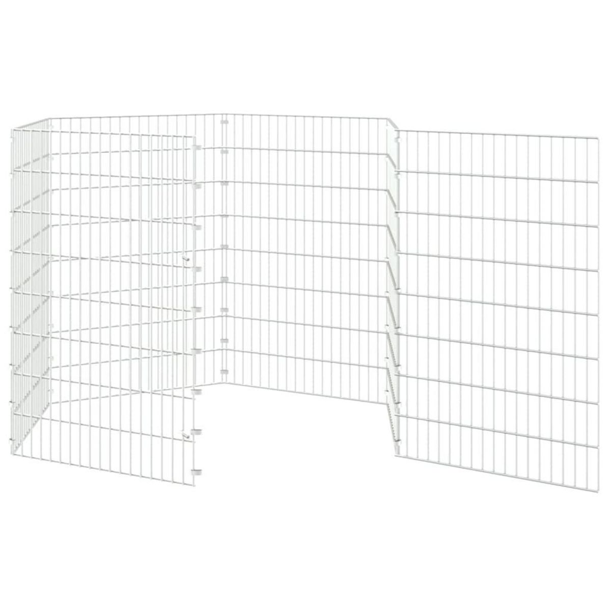 VIDAXL Enclos pour animaux en liberte 6 panneaux 54x80cm fer galvanise