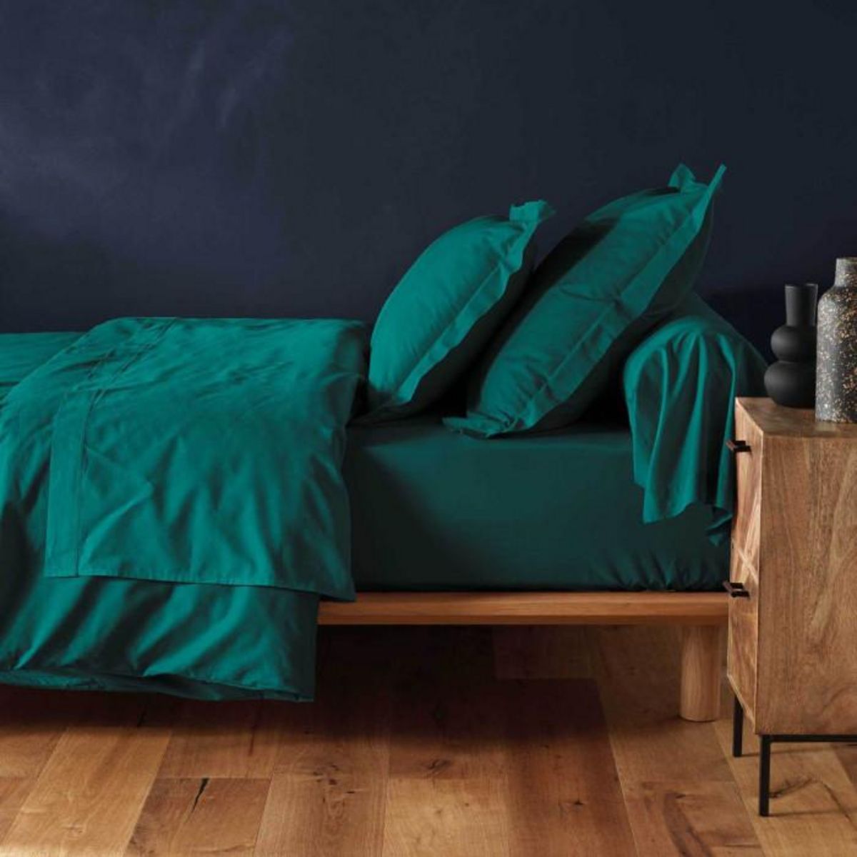 Paris Prix Drap Housse  Lina  180x200cm Emeraude