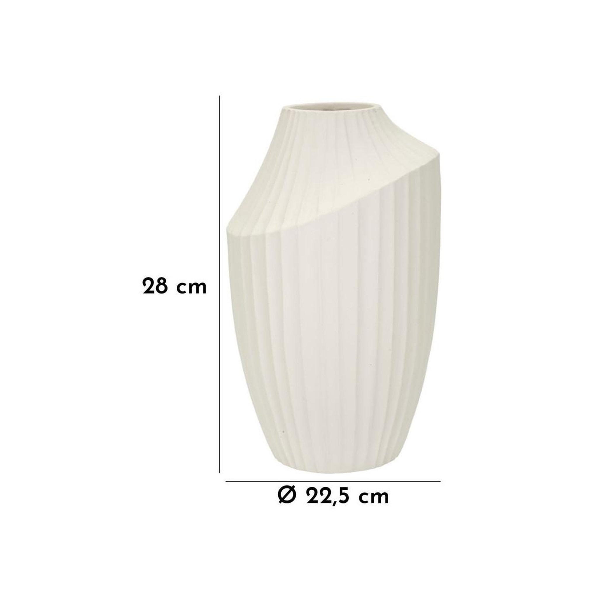 Voir la diapositive 6 : Paris Prix Vase design rainuré  ice  38cm crème