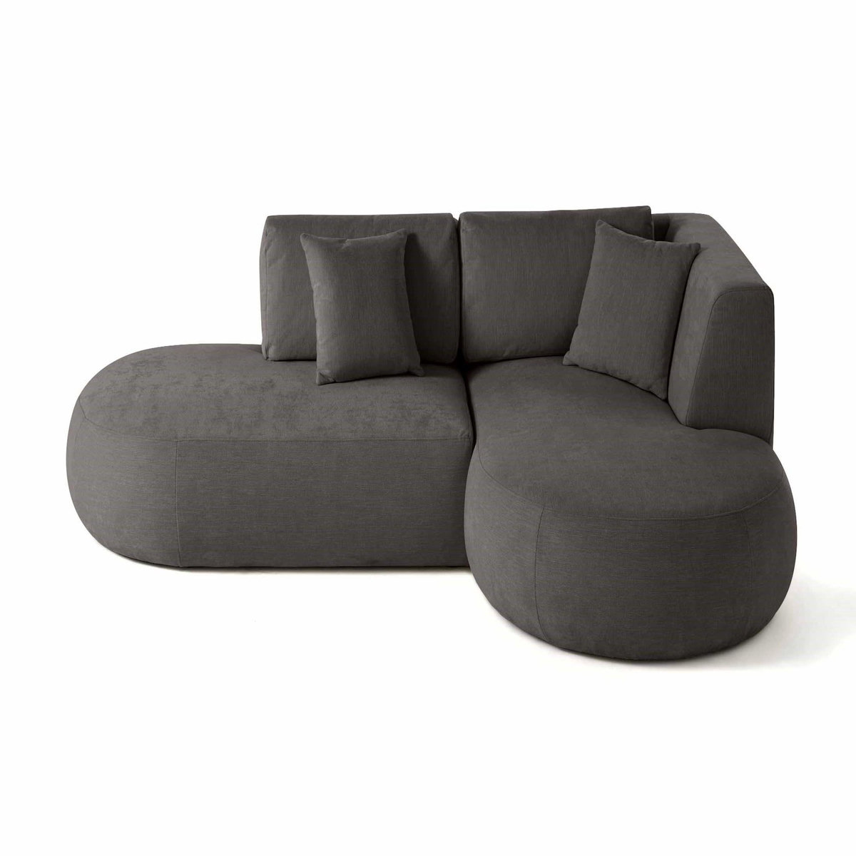 LISA DESIGN Santorini - canapé modulable d'angle droit - 4 places - en tissu texturé