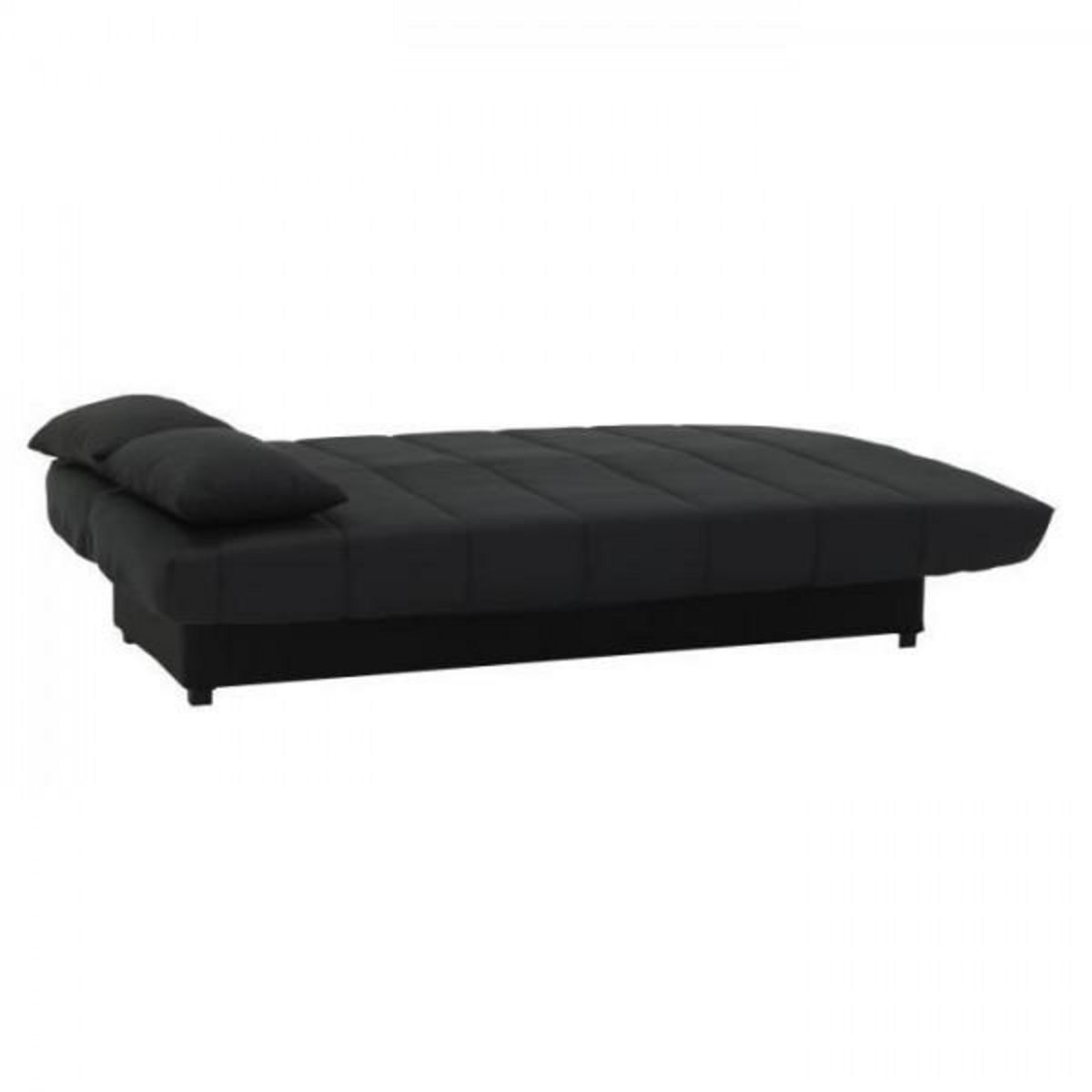 MARKET24 Banquette clic clac 3 places - Tissu noir - Style Contemporain - L 190 x P92 cm - MILA