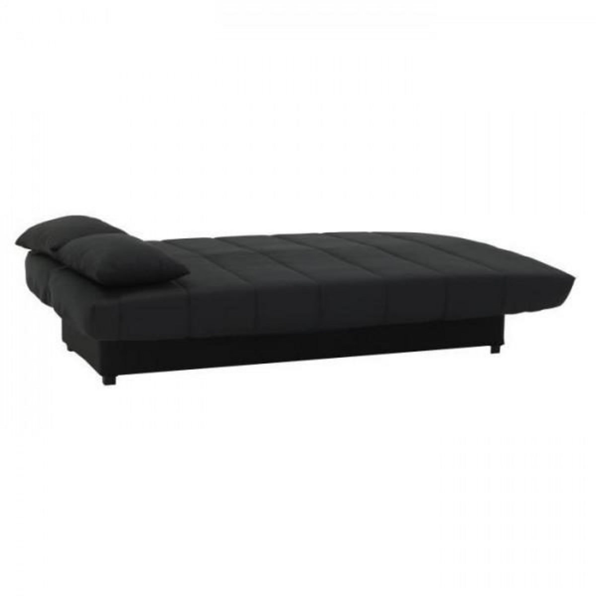 MARKET24 Banquette clic clac 3 places - Tissu noir - Style Contemporain - L 190 x P92 cm - MILA