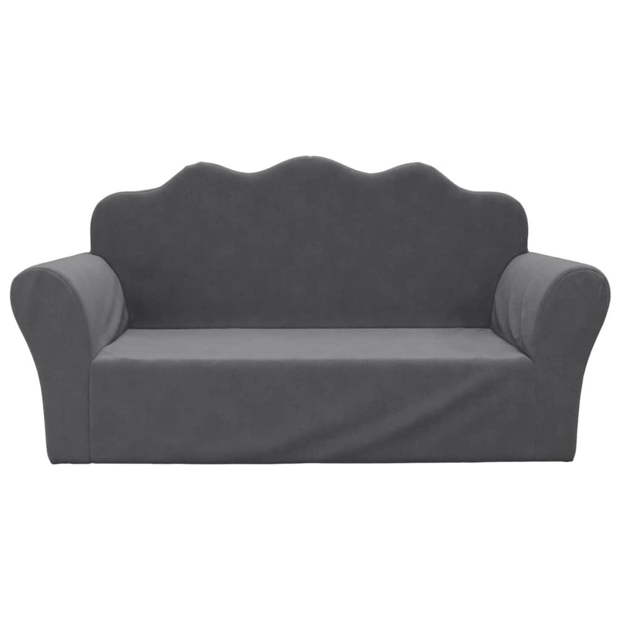 Voir la diapositive 3 : VIDAXL Canape pour enfants 2 places anthracite peluche douce
