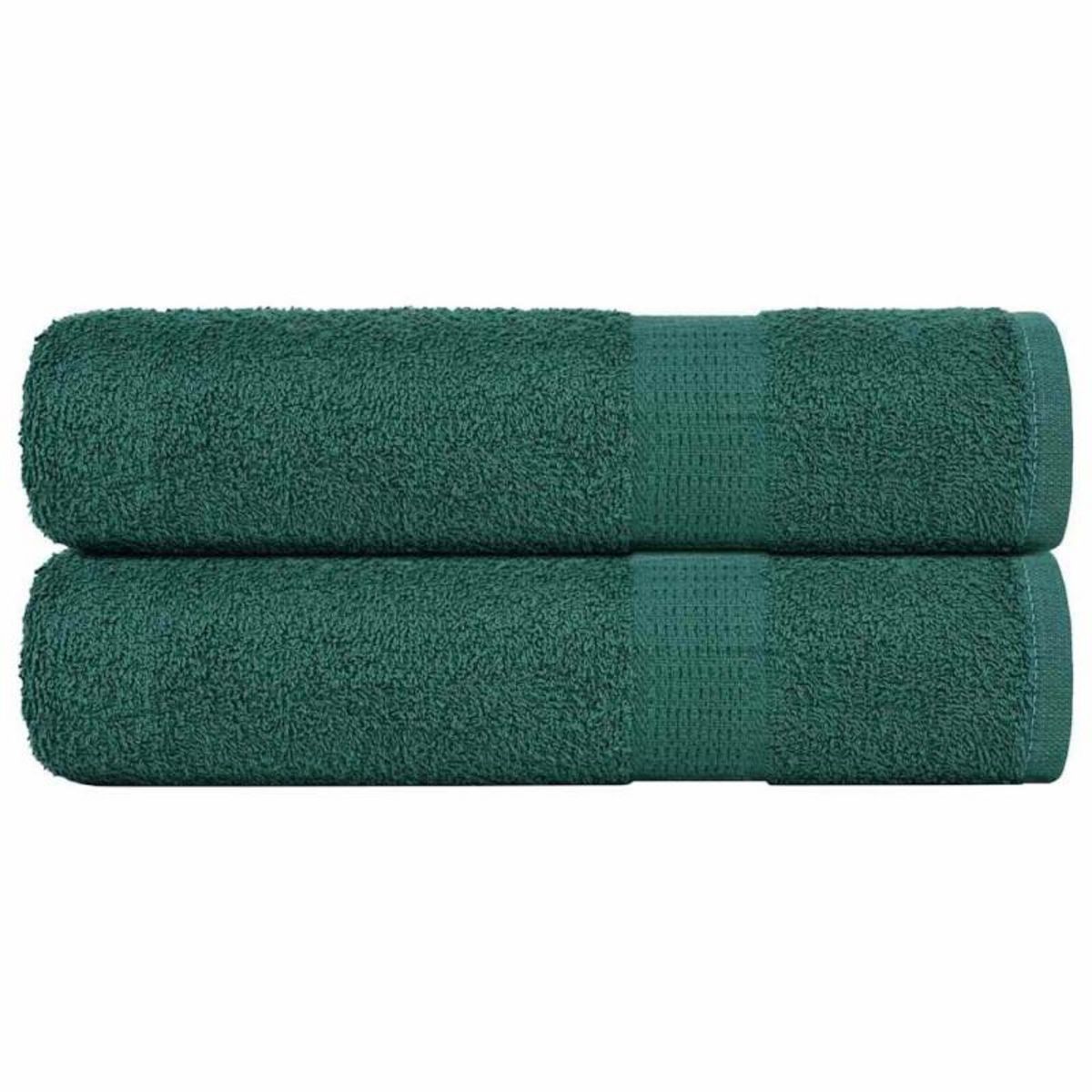 VIDAXL Serviettes de douche 2 pcs vert 70x140 cm 360 g m² 100% coton
