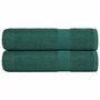 Voir la diapositive 1 : VIDAXL Serviettes de douche 2 pcs vert 70x140 cm 360 g m² 100% coton