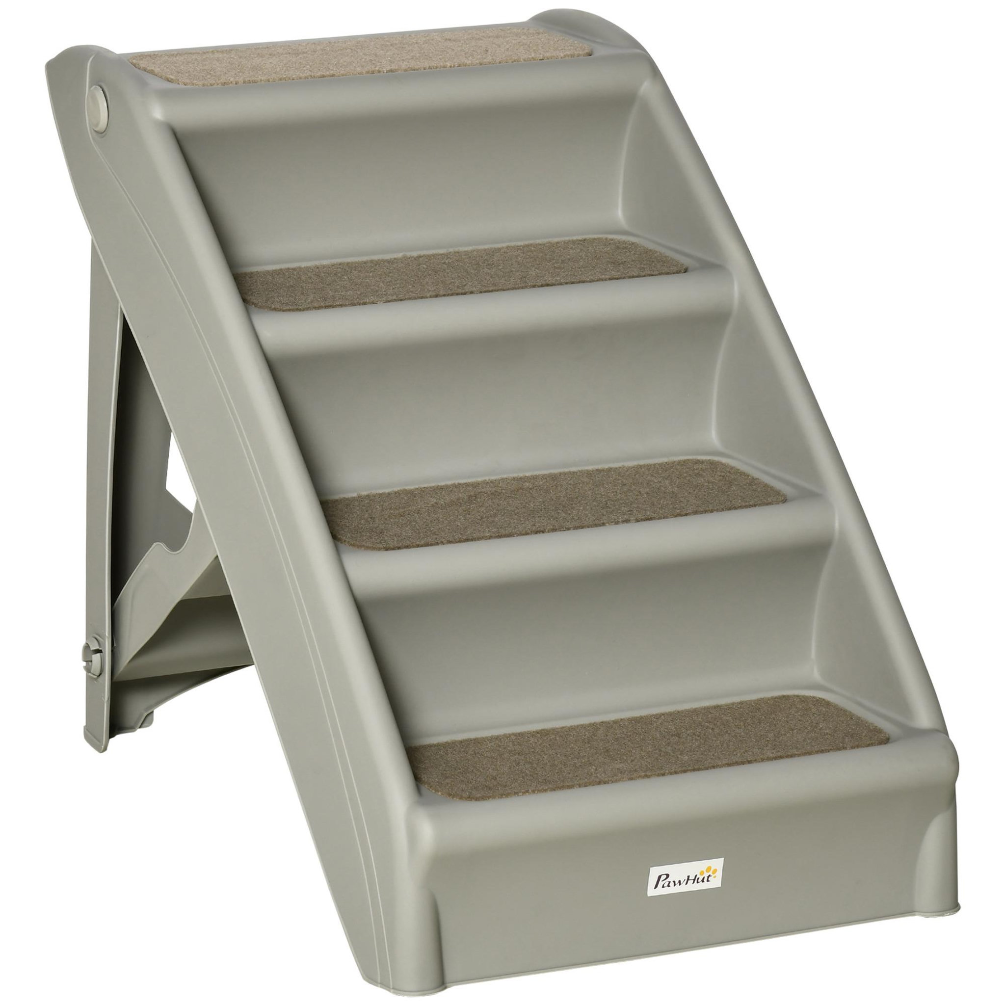 PAWHUT Escalier pour chien pliant 4 marches antidérapantes 10 kg max. Pp gris