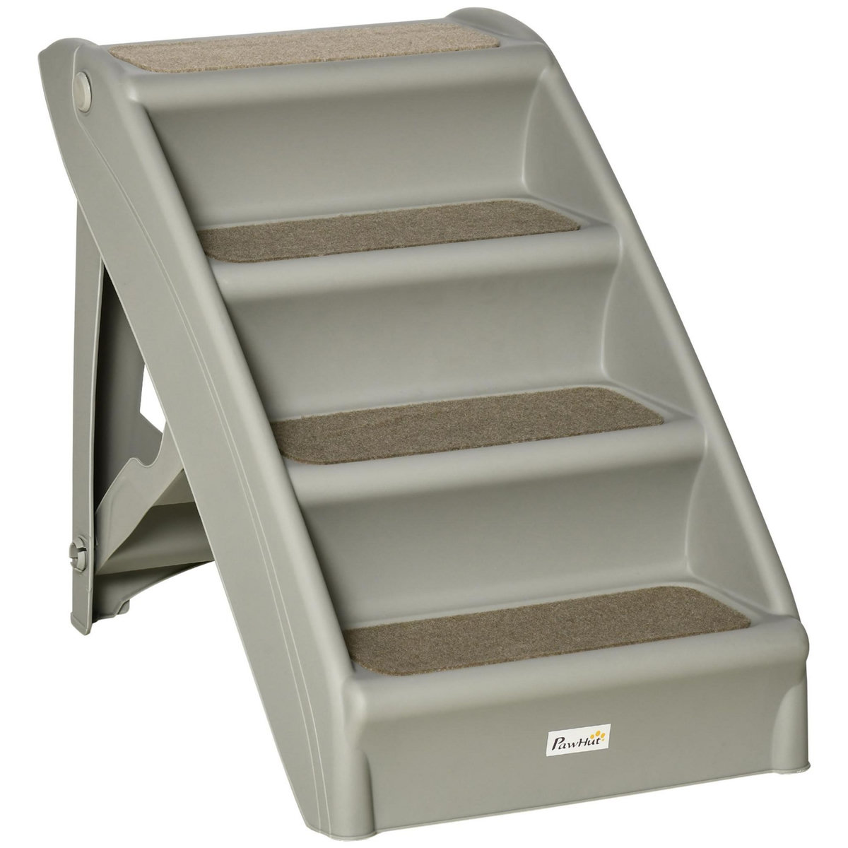 PAWHUT Escalier pour chien pliant 4 marches antidérapantes 10 Kg max. PP gris
