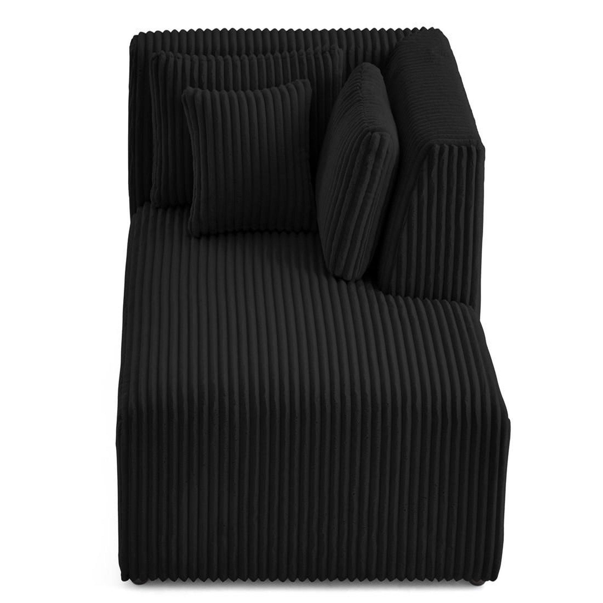 Voir la diapositive 6 : LISA DESIGN Victoire - module d'assise méridienne droit en velours côtelé grosses côtes
