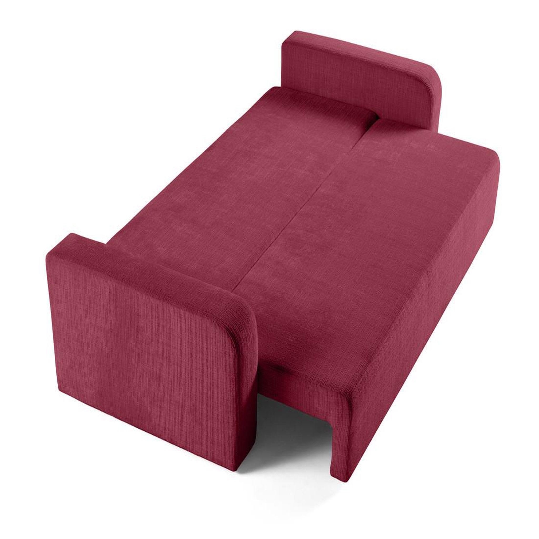 Voir la diapositive 2 : BEST MOBILIER Miro - canapé droit 3 places - convertible avec coffre - en velours texturé
