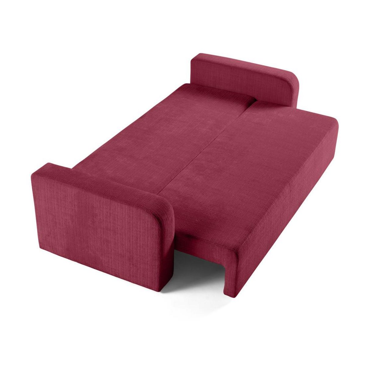 BEST MOBILIER Miro - canapé droit 3 places - convertible avec coffre - en velours texturé