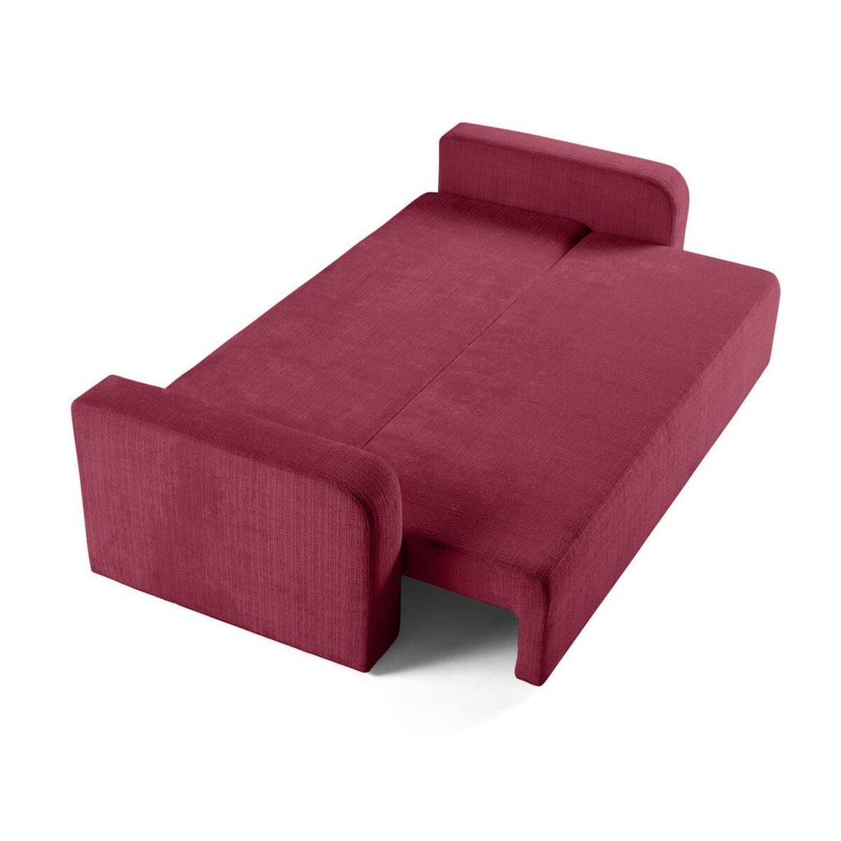 BEST MOBILIER Miro - canapé droit 3 places - convertible avec coffre - en velours texturé