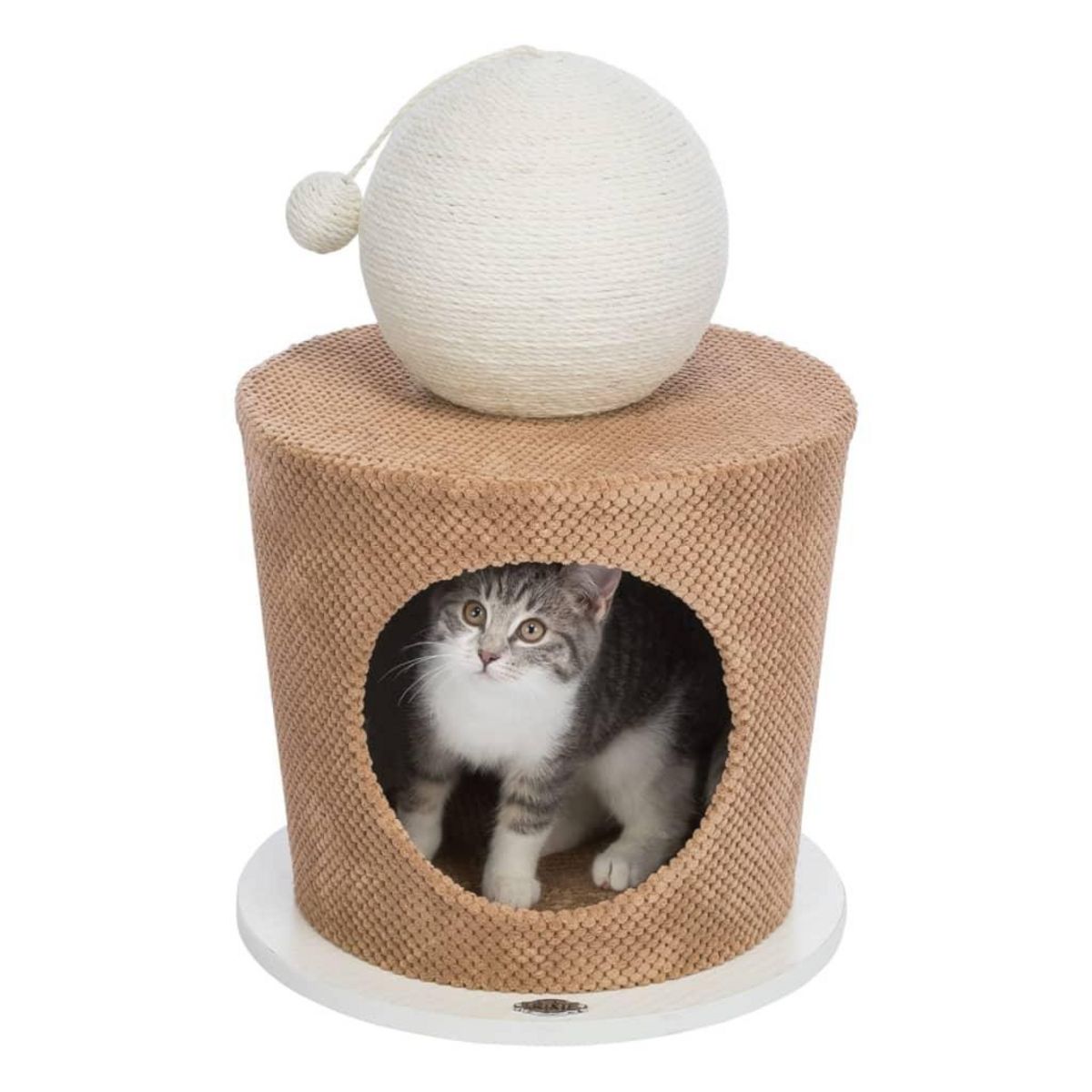 Trixie TRIXIE Grotte pour chat avec balle a gratter 36x50 cm Taupe