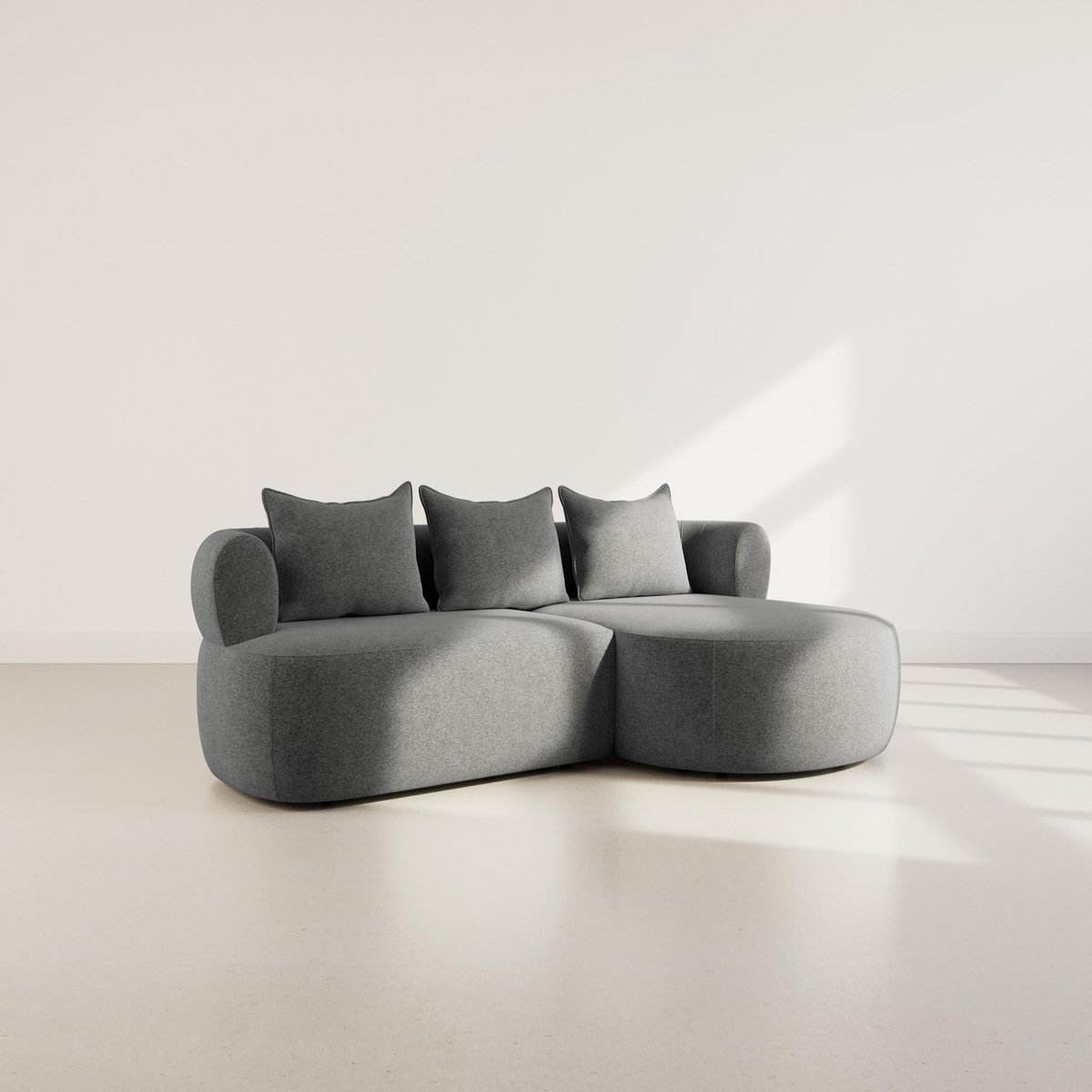 LISA DESIGN Angela - canapé d'angle droit 4 places en velours texturé