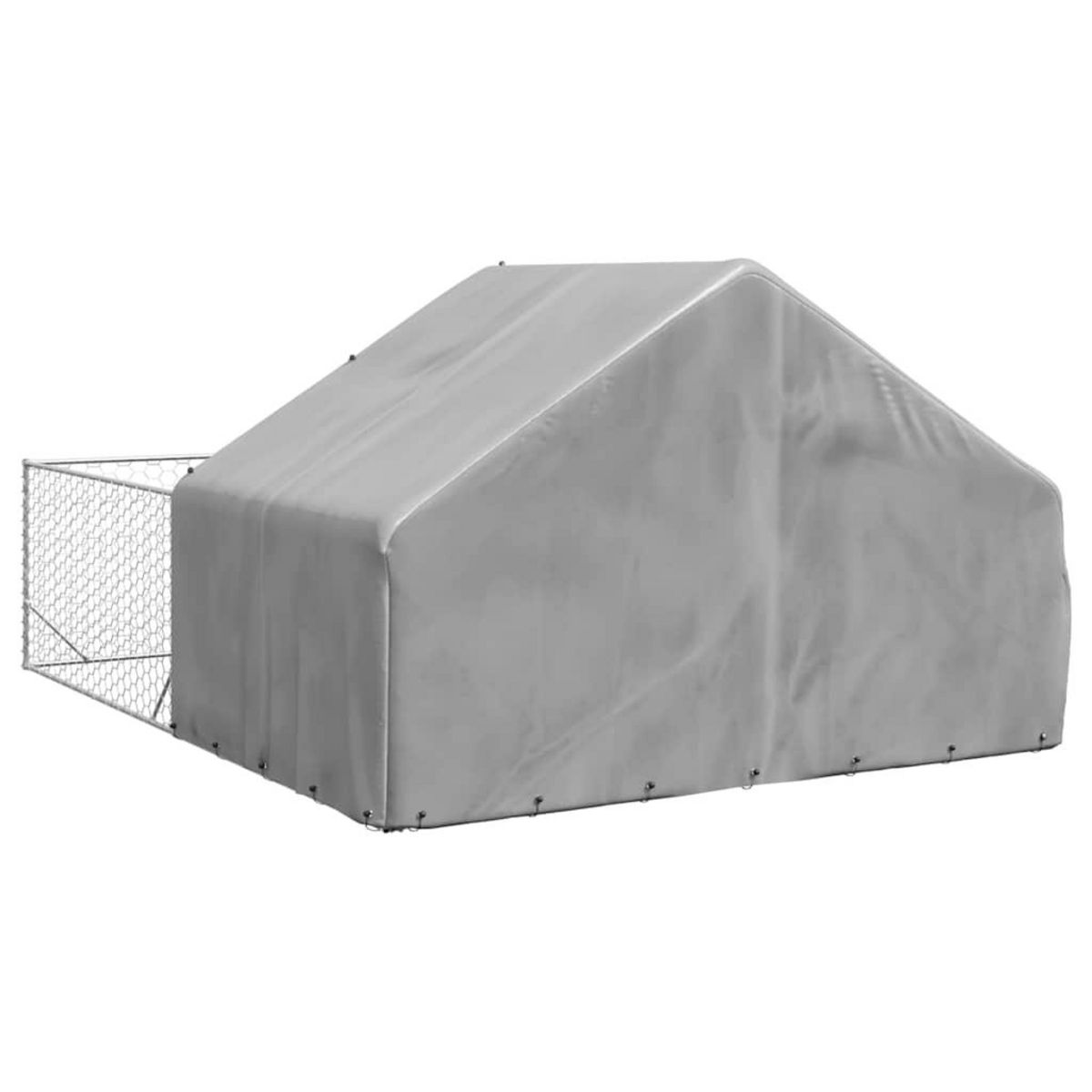 VIDAXL Niche d'exterieur pour chien enclos 5x3x1,9 m acier galvanise