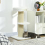 Voir la diapositive 4 : PAWHUT Arbre à chat avec griffoir centre d'activités 2 plateformes coussin crème