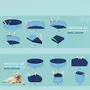 PAWHUT Piscine pour chiens bassin pliable bouchon vidange fond antidérapant diamètre 1,20 m bleu