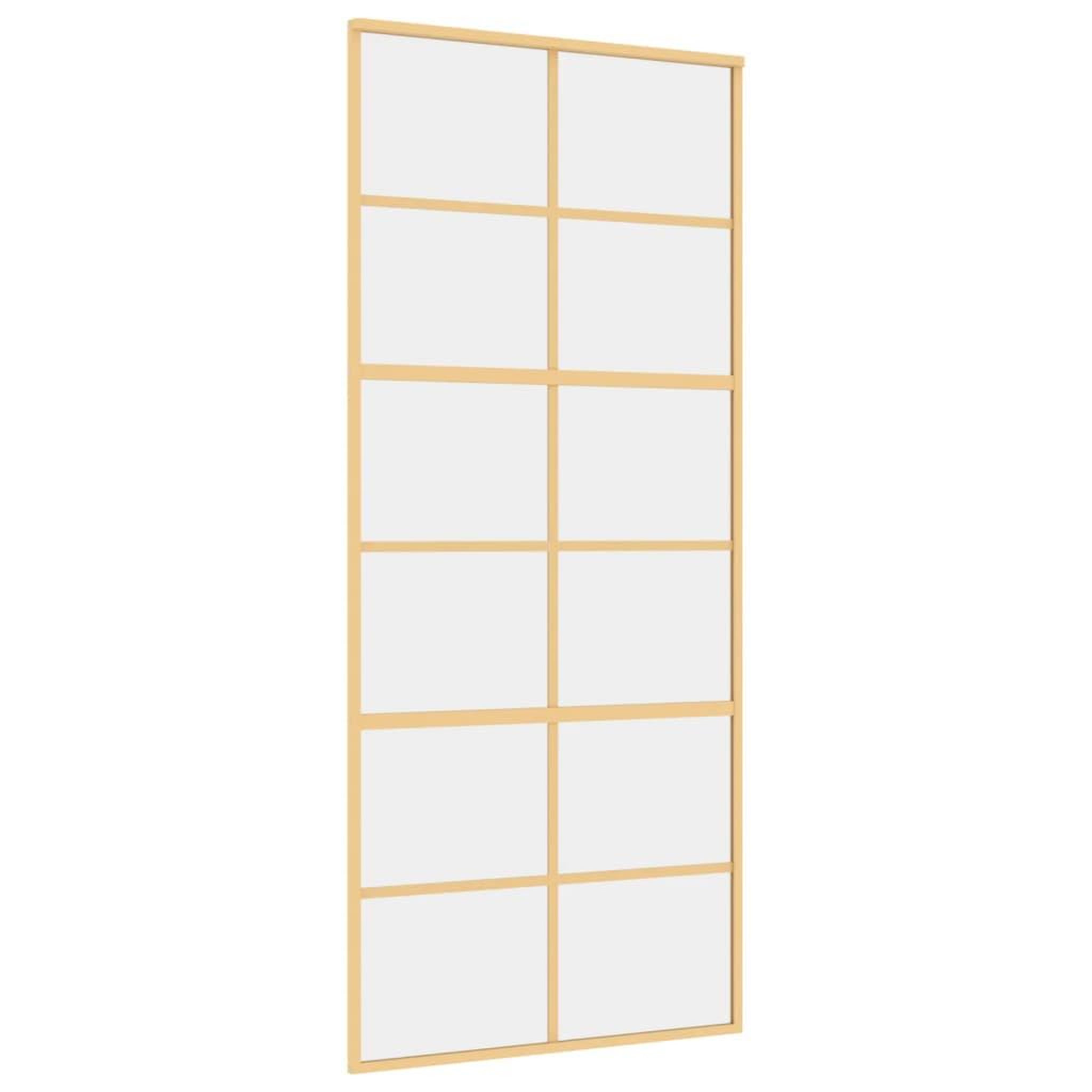 Voir la diapositive 2 : VIDAXL Porte coulissante dore 90x205 cm verre ESG clair et aluminium