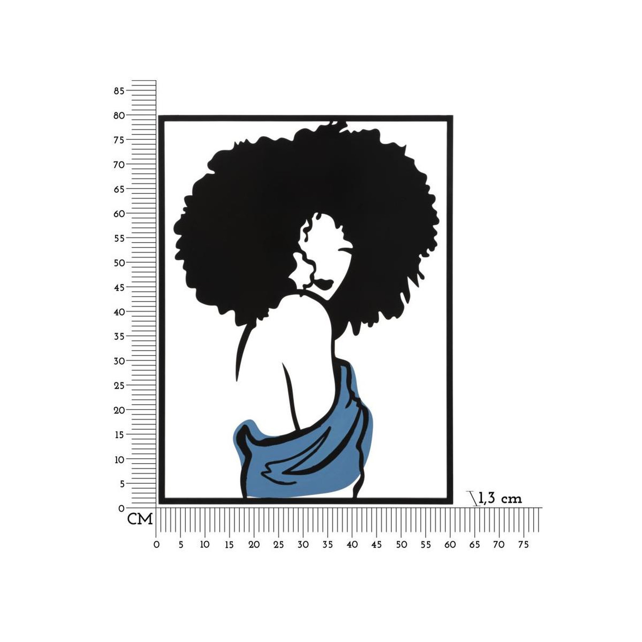 Voir la diapositive 6 : Paris Prix Décoration murale encadrée en métal  afef  80cm noir & bleu