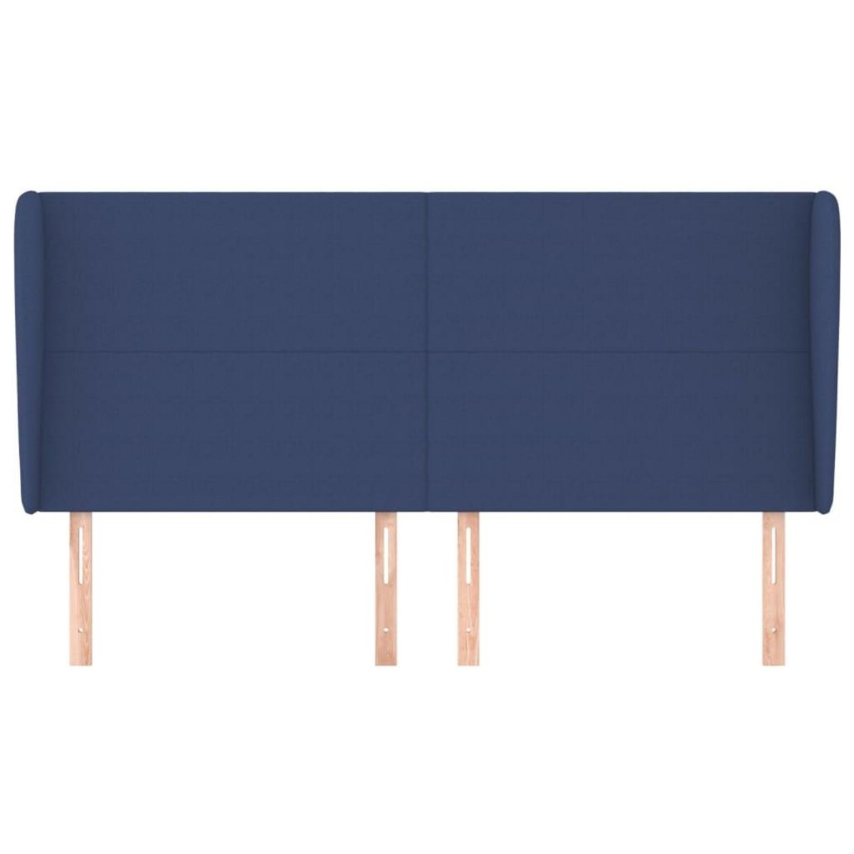 VIDAXL Tete de lit avec oreilles Bleu 203x23x118/128 cm Tissu