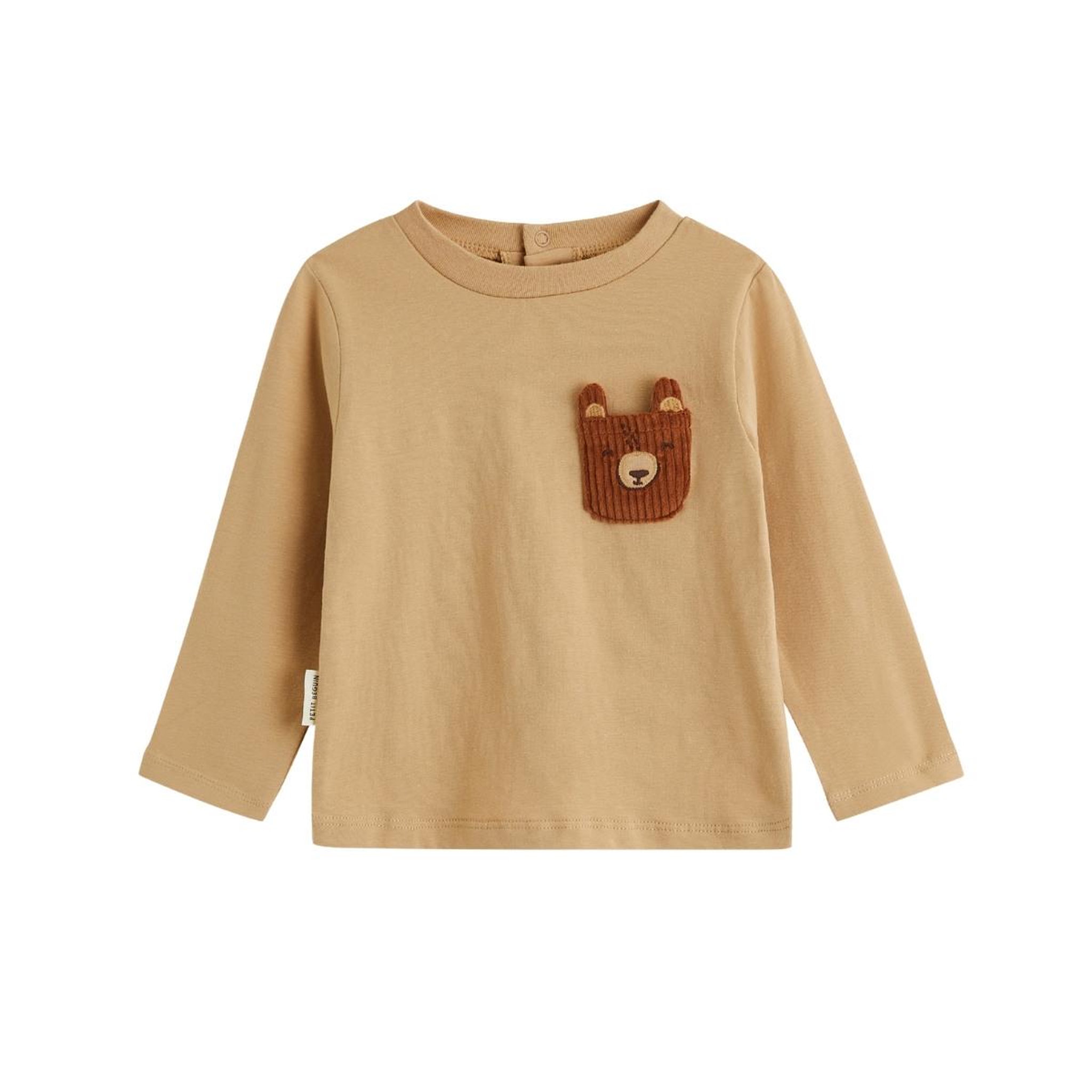 Voir la diapositive 5 : PETIT BEGUIN Lot de 2 t-shirts bébé manches longues moka