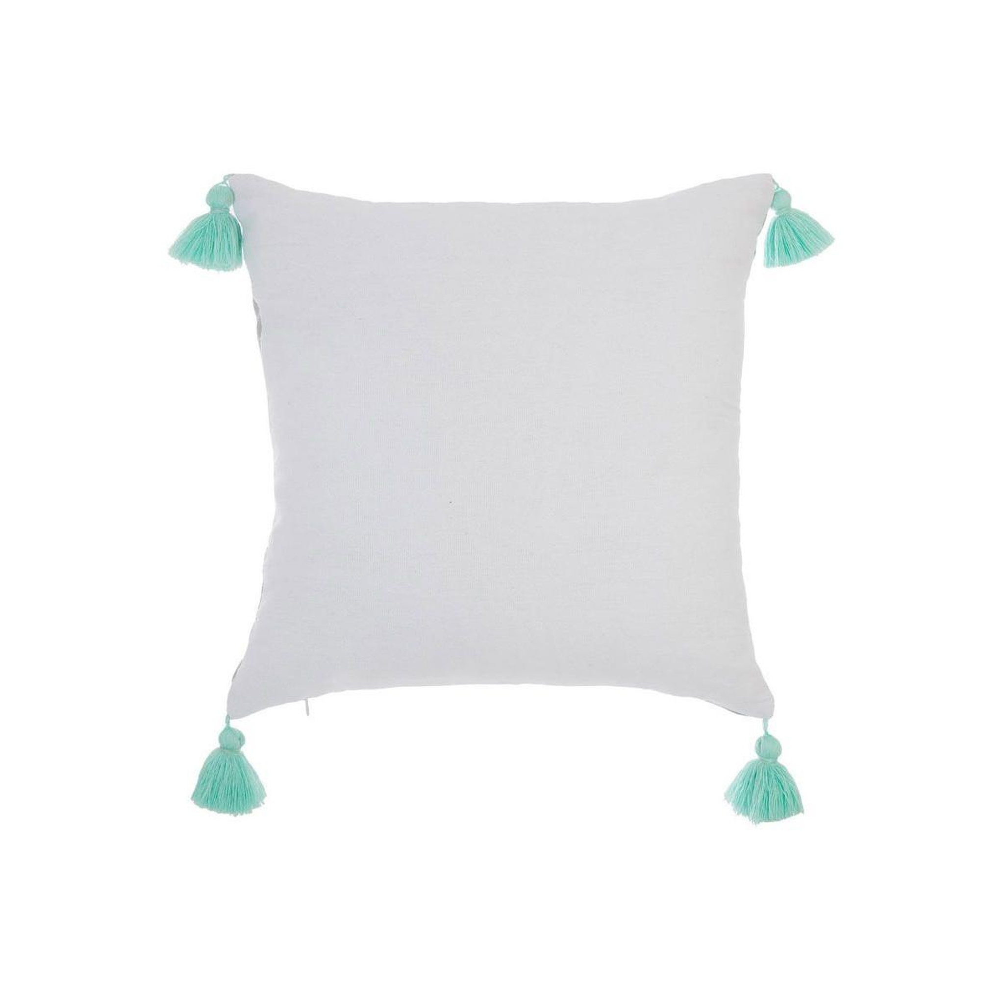 Voir la diapositive 4 : ATMOSPHERA Coussin déco  4 pompons  40x40cm gris