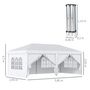 Voir la diapositive 3 : OUTSUNNY Tonnelle barnum pliant pop-up imperméabilisé 5,85L x 2,95l x 2,7H m 6 parois latérales amovibles 4 fenêtres + sac de transport blanc