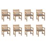 Voir la diapositive 1 : VIDAXL Chaises de jardin lot de 8 avec coussins gris Bois teck massif